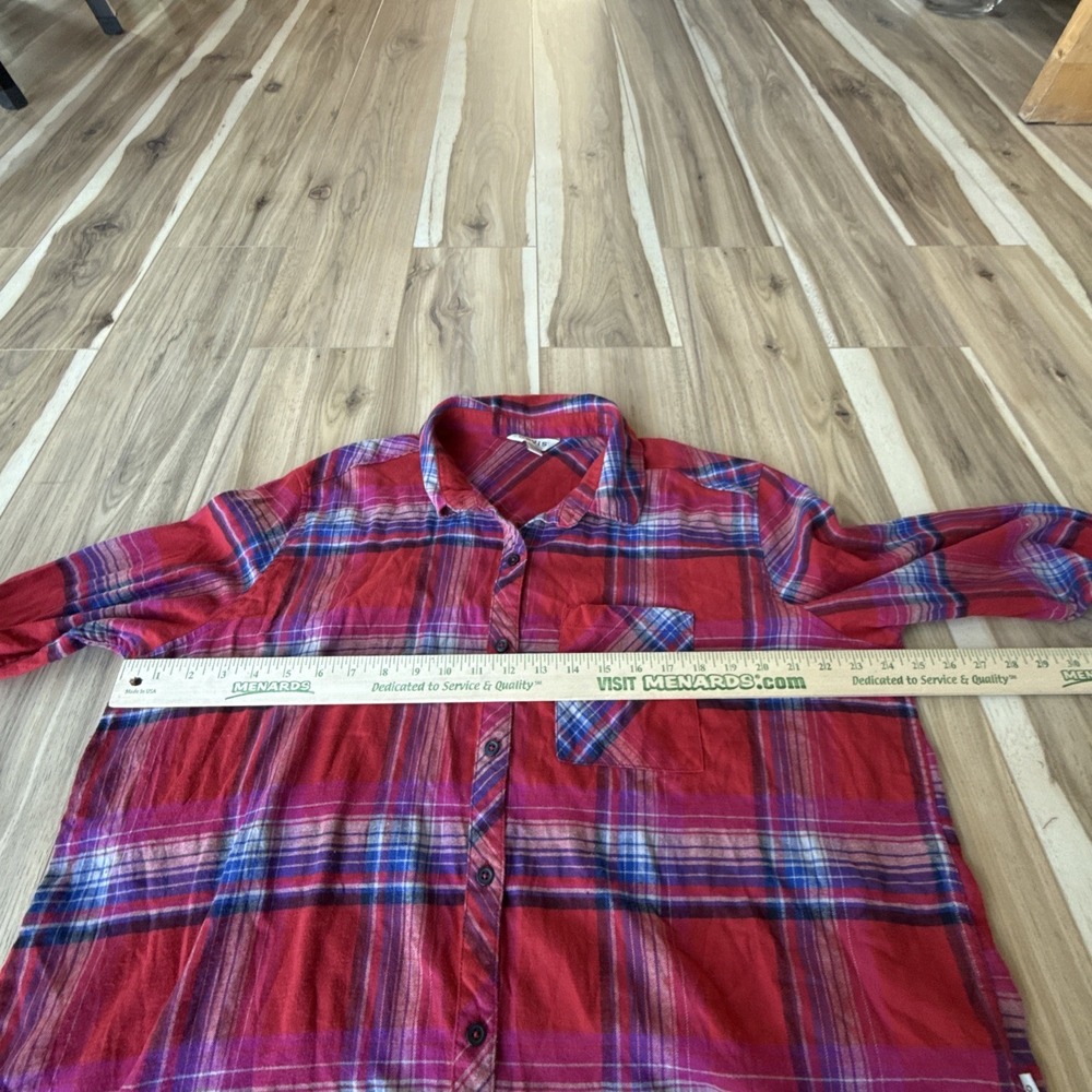 Orvis Classic Collection Red Purple Plaid Flannel Button Down Shirt Womens XXL - Picture 5 of 6